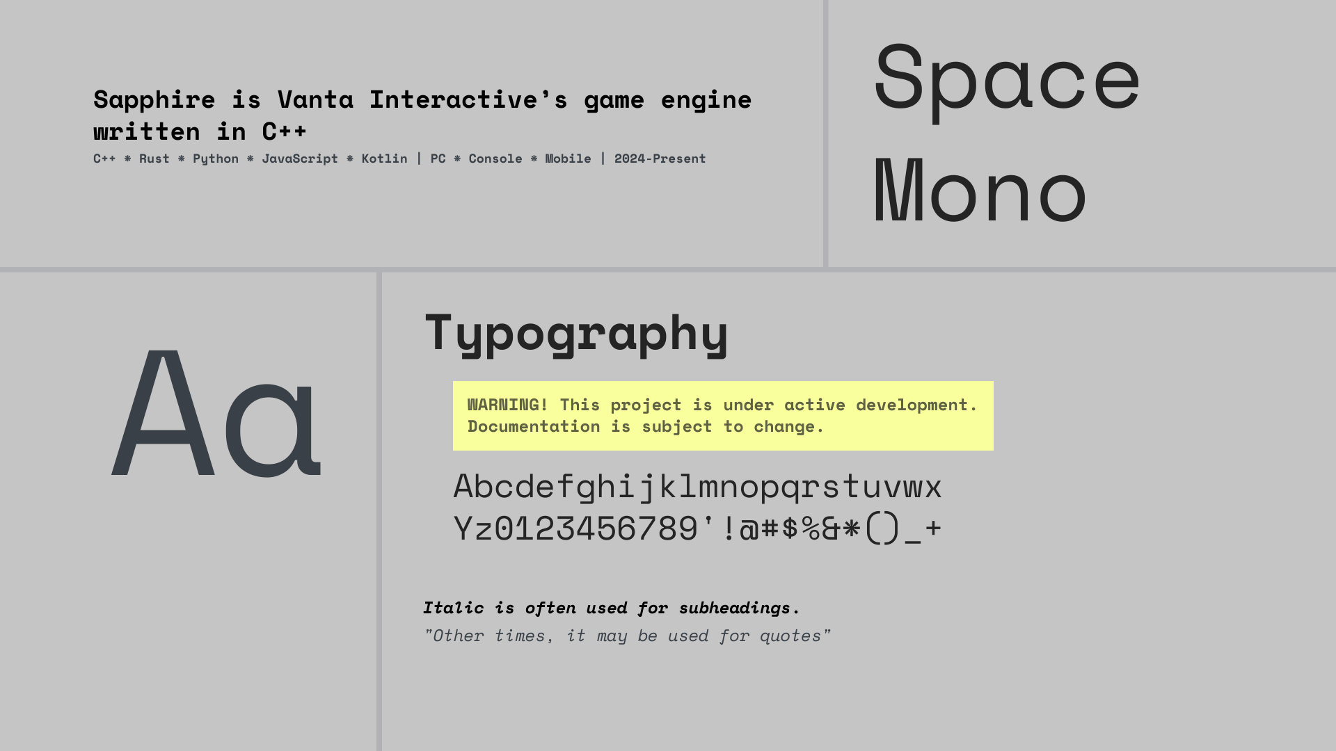 An image showing use cases of the Space Mono font